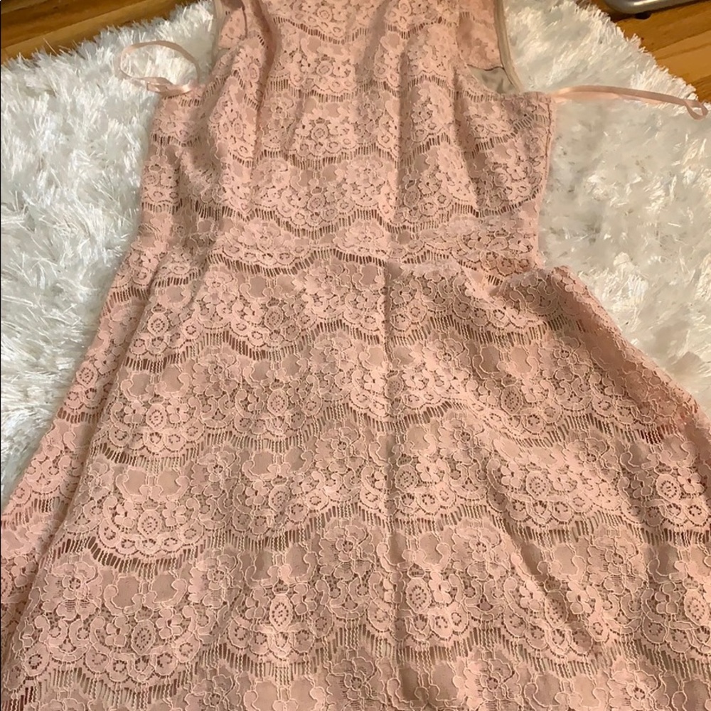 blush lace dress